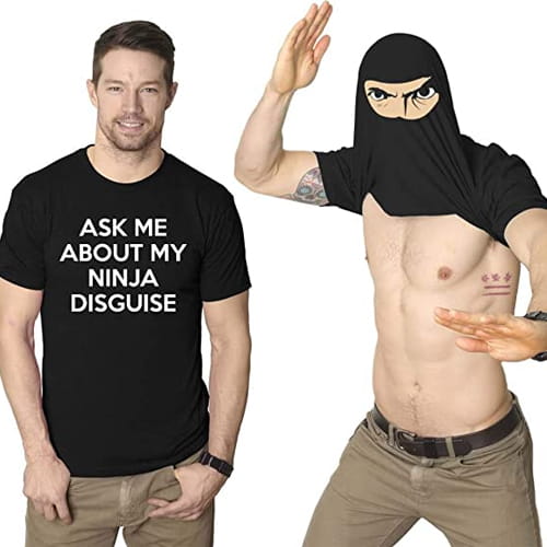 White Elephant Gift Idea Ask Me About My Ninja Disguise Flip T-Shirt