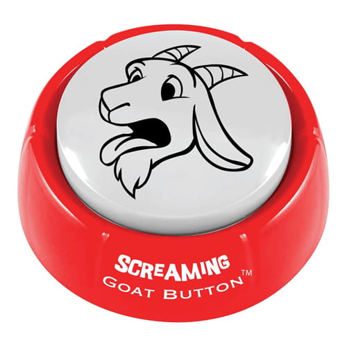 White Elephant Gift Idea Screaming Goat Button