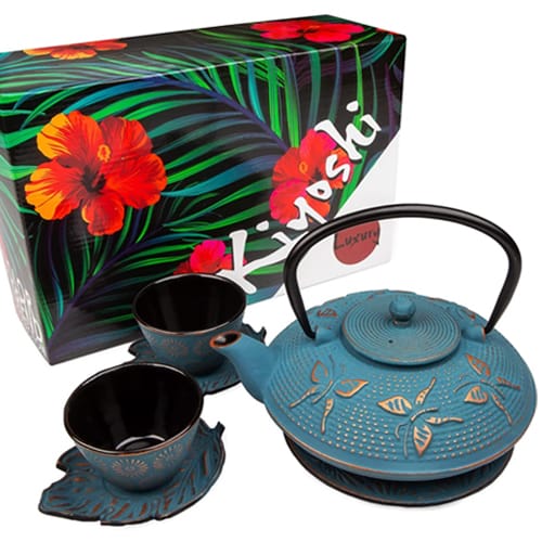 Gifts for Butterfly Lovers Blue Butterfly Japanese Tea Set