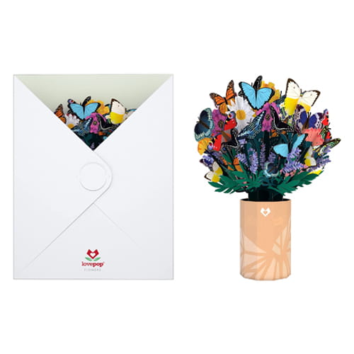Gifts for Butterfly Lovers Butterfly Flower Bouquet Pop Up Card