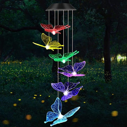 Gifts for Butterfly Lovers Solar Butterfly Wind Chimes